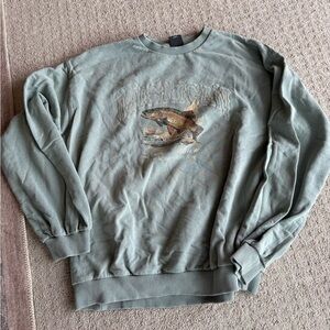 Urban Outfitters Olive lake Heron Graphic Sweatshirt